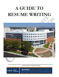 Guide to Resume Writing by CSUF Business Careers (PDF)
