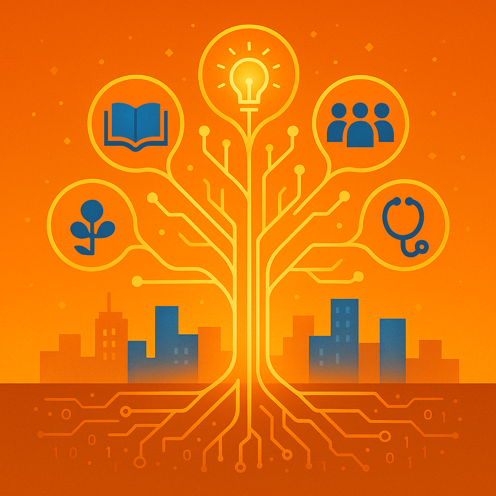 AI Graphic of orange AI Tree